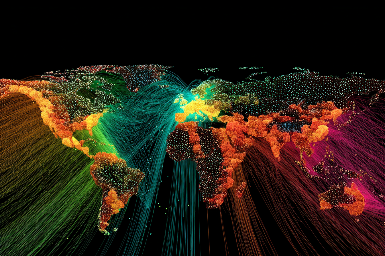 Abstract digital world map